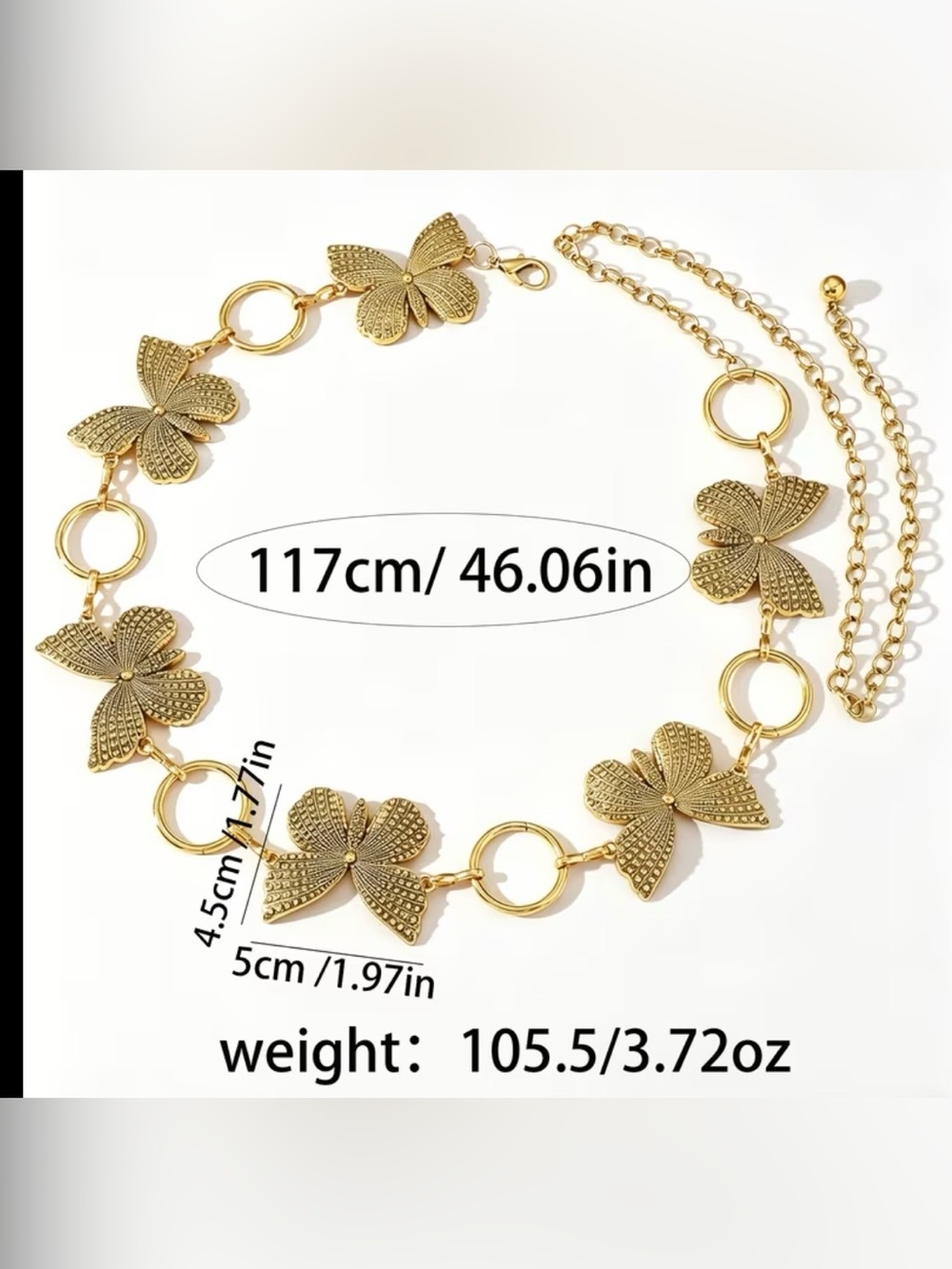 Gold Butterfly Chain Waist Belt - Picture 5 of 5